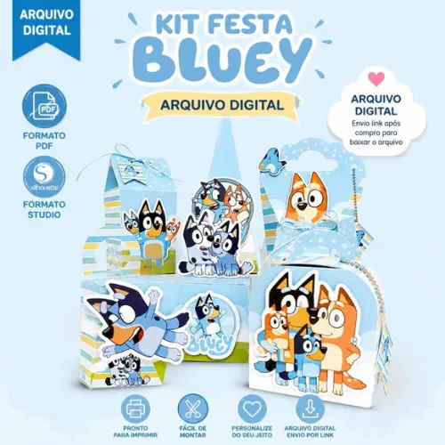 Arquivo de Corte - Festa Pronta - Bluey Dogs