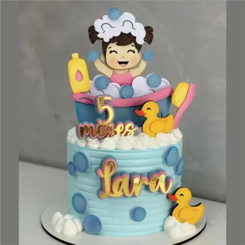 Arquivo de Corte - Topo de Bolo - Banheira Menina