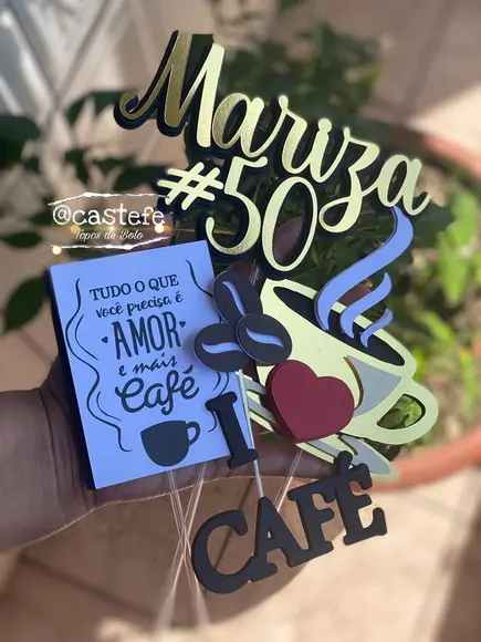 Arquivo de Corte - Topo de Bolo - Café (camadas)