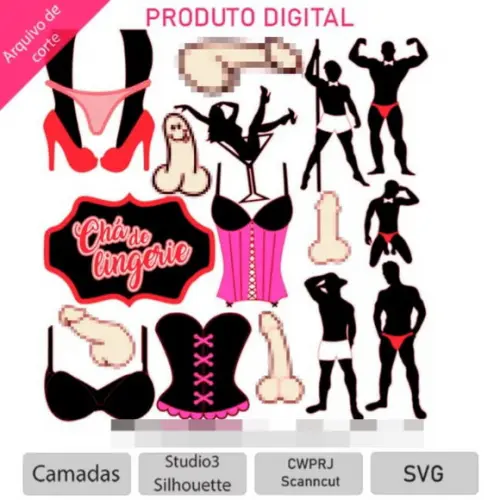 Arquivo de Corte - Topo de Bolo - Cha de Lingerie 03
