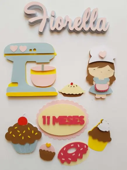 Arquivo de Corte - Topo de Bolo - Confeiteira (camadas)