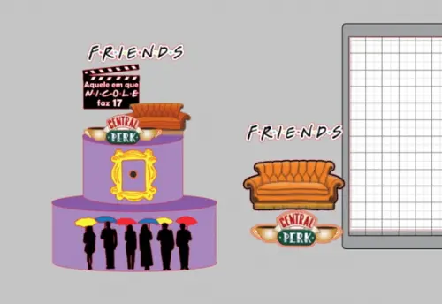 Arquivo de Corte - Topo de Bolo - Friends