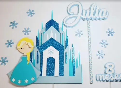 Arquivo de Corte - Topo de Bolo - Frozen Cute (camadas)