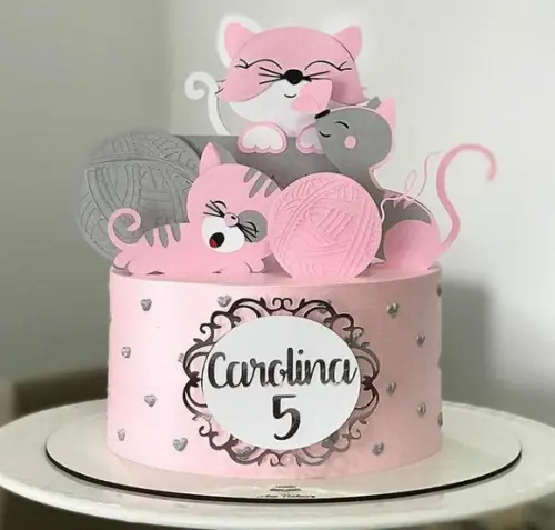 Arquivo de Corte - Topo de Bolo - Gatos