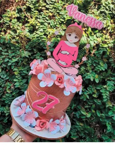 Arquivo de Corte - Topo de Bolo - Mulher Gravida (camadinha)