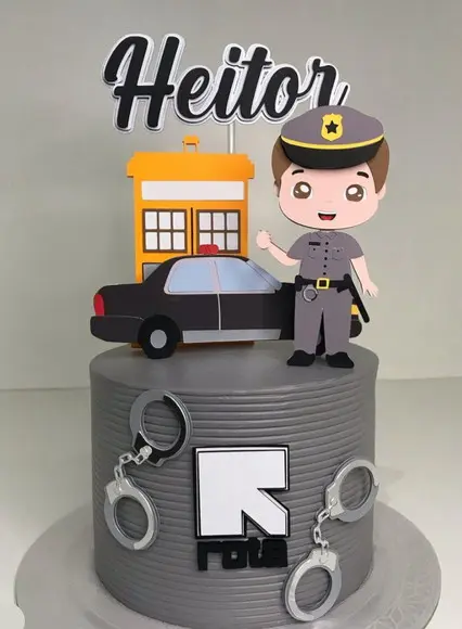 Arquivo de Corte - Topo de Bolo - Policial (camadas)