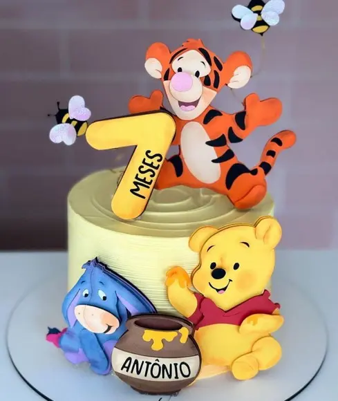 Arquivo de Corte - Topo de Bolo - Pooh Baby (camadas)