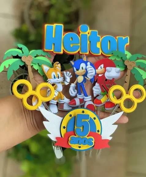 Arquivo de Corte - Topo de Bolo - Sonic