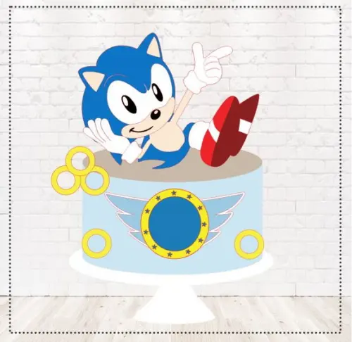 Arquivo de Corte - Topo de Bolo - Sonic 02 (camadas)