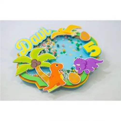 Arquivo de Corte - Topo de Bolo Shaker - Dino Baby