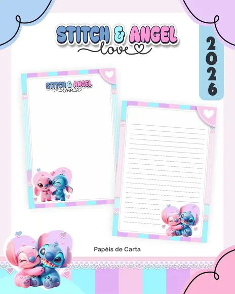 Arquivo Digital - Agenda 2026 - Stitch e Angel (combo)