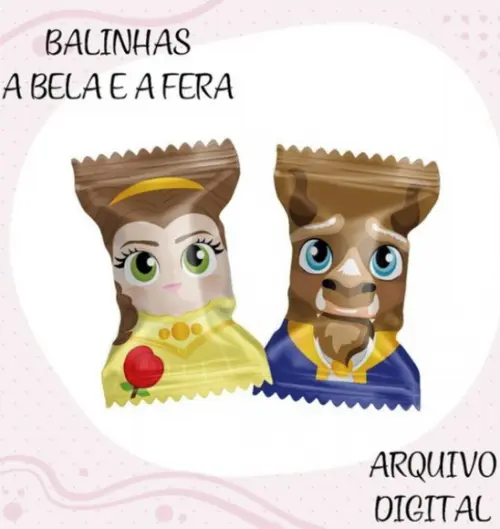 Arquivo Digital - Balas Personalizadas - a Bela e a Fera 02