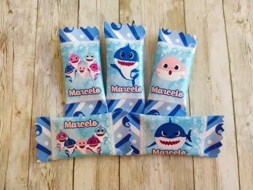 Arquivo Digital - Balas Personalizadas - Baby Shark Azul