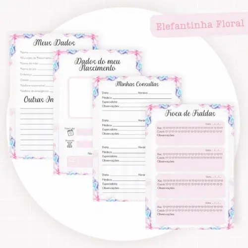 Arquivo Digital - Caderneta da Saude - Elefantinha Floral