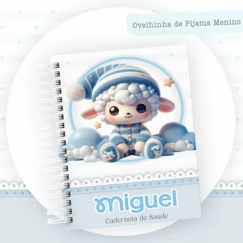 Arquivo Digital - Caderneta de Saude - Ovelhinha Pijama Azul