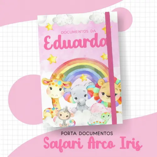 Arquivo Digital - Caderneta de Saude - Safari Arco Iris Rosa
