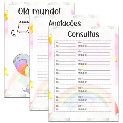 Arquivo Digital - Caderneta de Saude - Safari Arco Iris Rosa