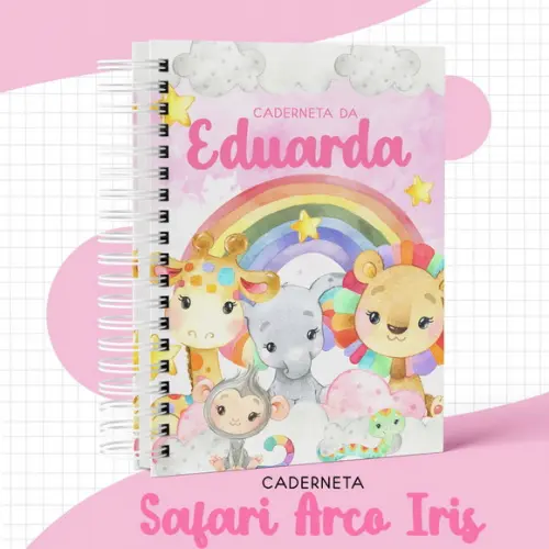 Arquivo Digital - Caderneta de Saude - Safari Arco Iris Rosa