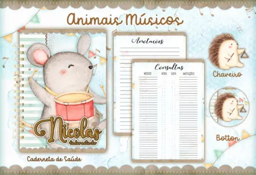 Arquivo Digital - Caderneta de Vacina - Animais Músicos