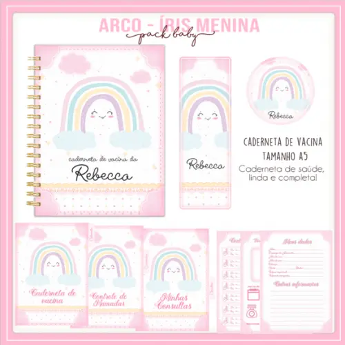 Arquivo Digital - Caderneta de Vacina - Arco Iris Menina