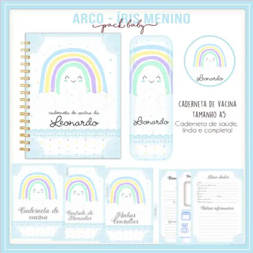 Arquivo Digital - Caderneta de Vacina - Arco Iris Menino