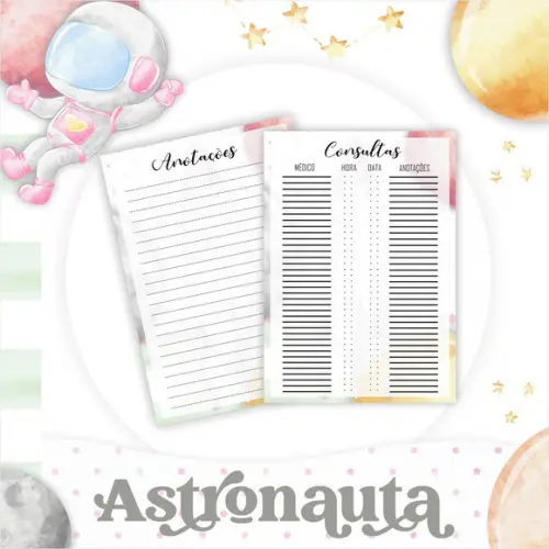 Arquivo Digital - Caderneta de Vacina - Astronauta Menina 02