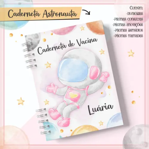 Arquivo Digital - Caderneta de Vacina - Astronauta Menina