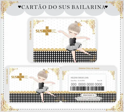 Arquivo Digital - Caderneta de Vacina - Bailarina Black