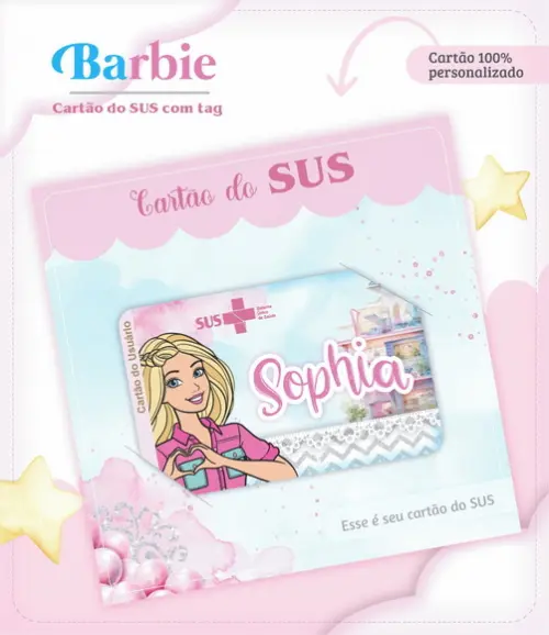 Arquivo Digital - Caderneta de Vacina - Barbie + Cartao