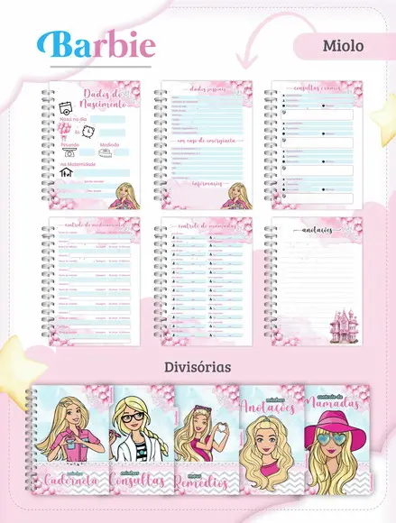 Arquivo Digital - Caderneta de Vacina - Barbie + Cartao