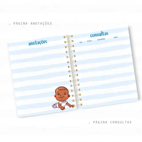 Arquivo Digital - Caderneta de Vacina - Bebê Negro Azul