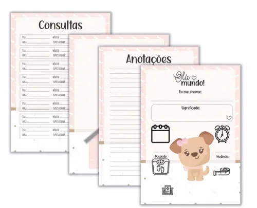 Arquivo Digital - Caderneta de Vacina - Cachorrinho Menina