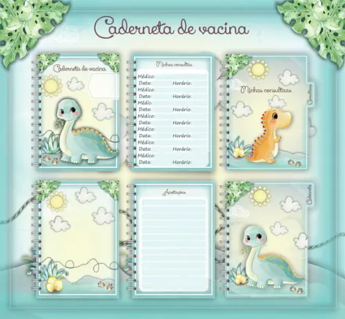 Arquivo Digital - Caderneta de Vacina - Dinossauro 03