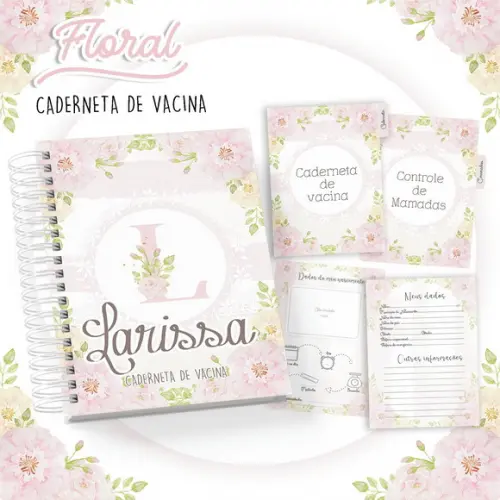 Arquivo Digital - Caderneta de Vacina - Floral Alfabeto