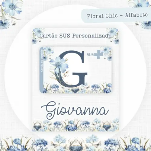 Arquivo Digital - Caderneta de Vacina - Floral Azul