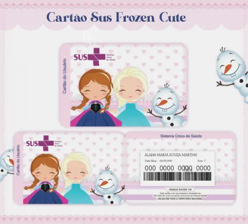 Arquivo Digital - Caderneta de Vacina - Frozen Cute (ana)