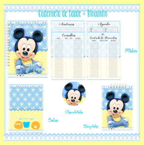 Arquivo Digital - Caderneta de Vacina - Mickey Baby 02