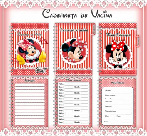 Arquivo Digital - Caderneta de Vacina - Minnie Vermelha