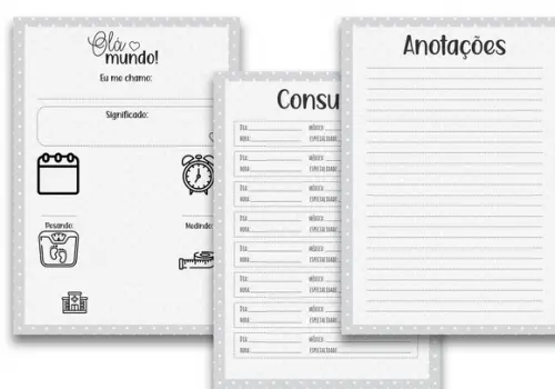 Arquivo Digital - Caderneta de Vacina - Neutro Cinza