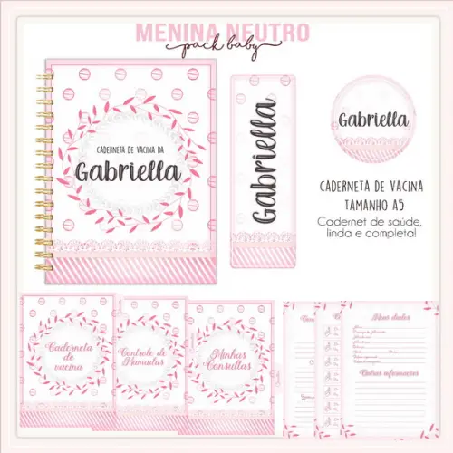 Arquivo Digital - Caderneta de Vacina - Neutro Menina