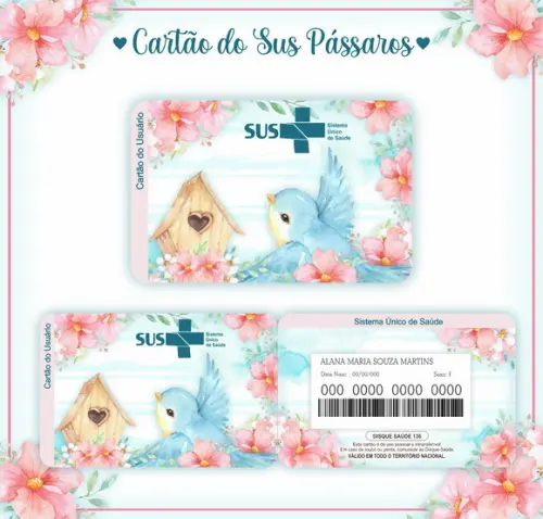 Arquivo Digital - Caderneta de Vacina - Passaros + Cartao