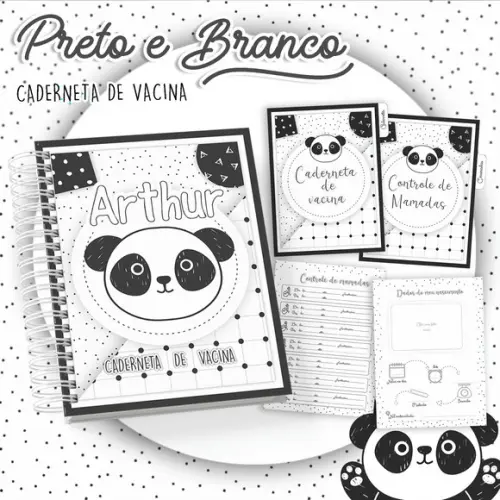 Arquivo Digital - Caderneta de Vacina - Preto e Branco
