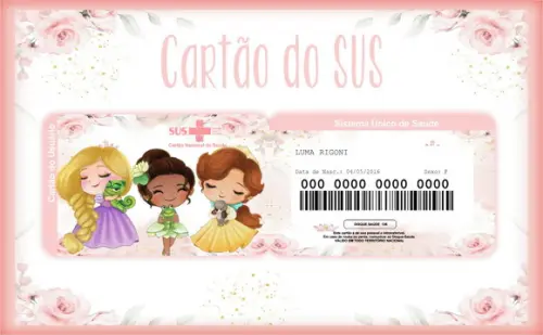 Arquivo Digital - Caderneta de Vacina - Princesas 01