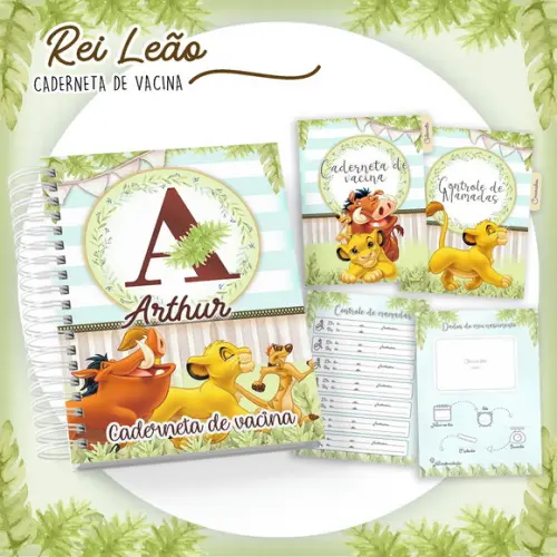 Arquivo Digital - Caderneta de Vacina - Rei Leão Alfabeto