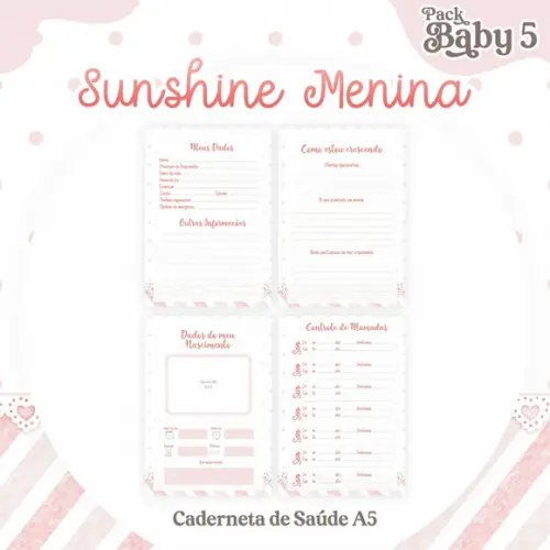 Arquivo Digital - Caderneta de Vacina - Sunshine Menina