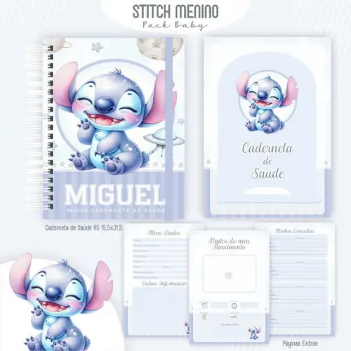 Arquivo Digital - Caderneta de Vacina - Stitch Menino 02