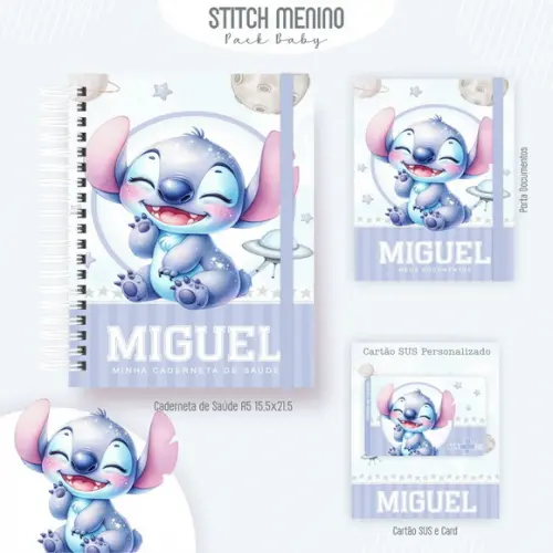 Arquivo Digital - Caderneta de Vacina - Stitch Menino 02