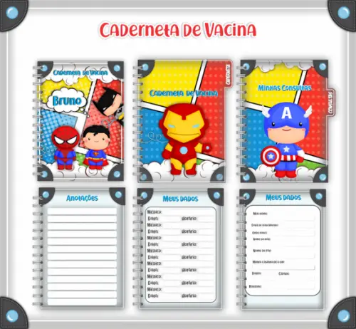 Arquivo Digital - Caderneta de Vacina - Super Herois 02