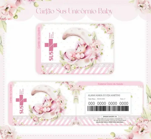 Arquivo Digital - Caderneta de Vacina - Unicornio Baby