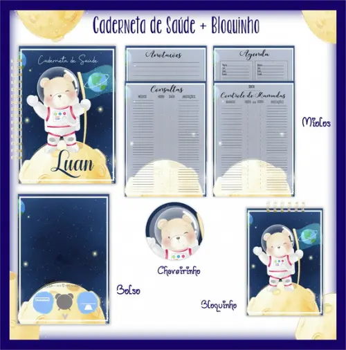 Arquivo Digital - Caderneta de Vacina - Urso Astronauta